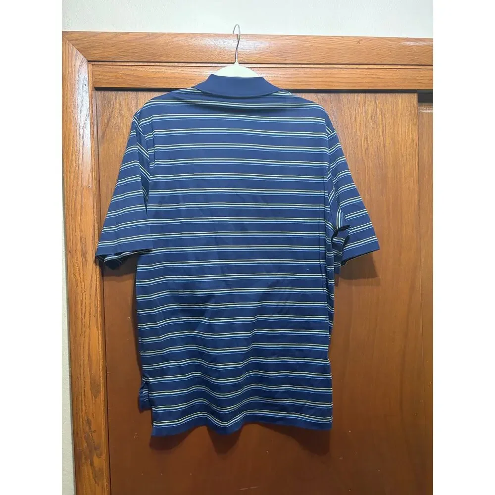 Polo Ralph Lauren Pima Cotton Striped Polo Shirt Navy Yellow Men's Small